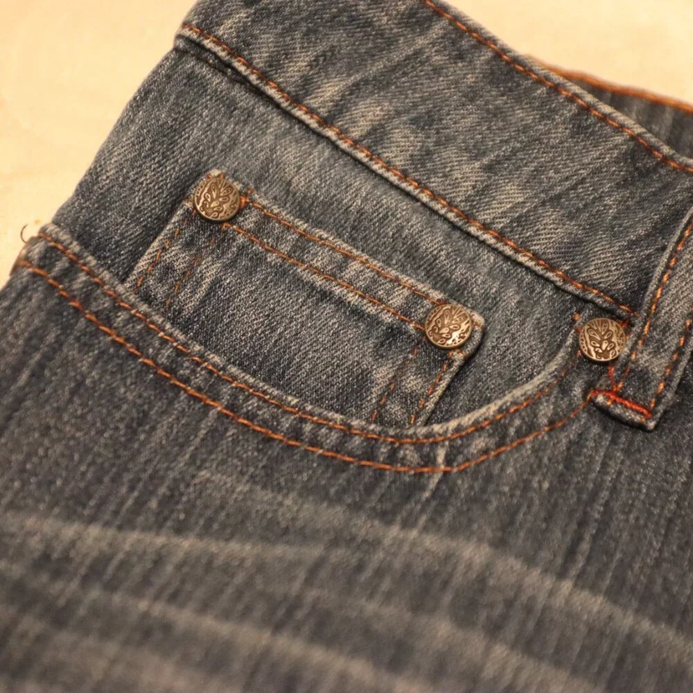 Prana Long Blue Denim 5 Pocket Shorts Size 10 Organic Cotton/ Lycra Casual